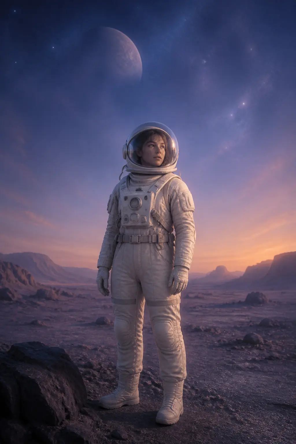 Astronaut in Dim Light